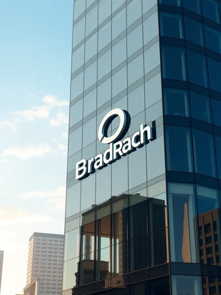Ein Bild von einem modernen Bürogebäude mit dem Broad Reach Logo, das Vertrauen und Stabilität vermittelt.